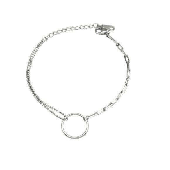 Silver Double Chain Bracelet - Picture 3 of 7